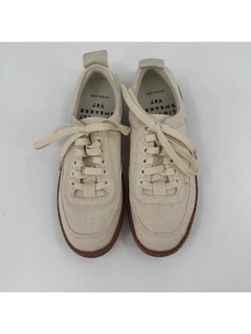 Everlane Tread Bare Sneaker size 6 Women's in Canvas Natural Lace-up Shoes